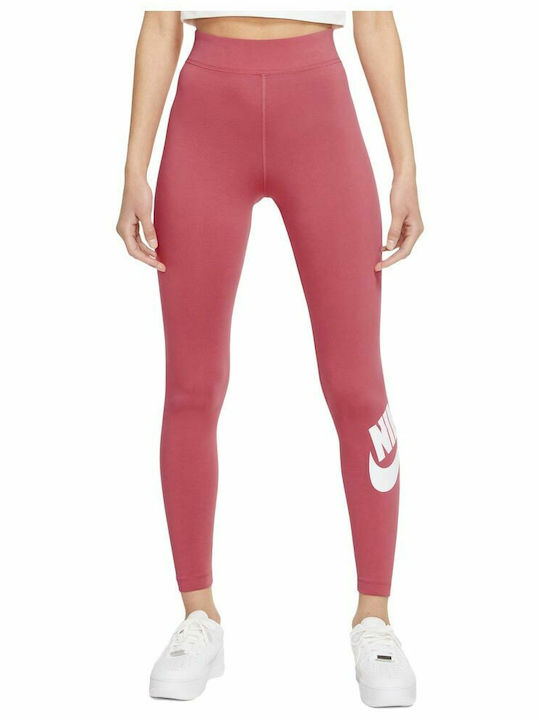 Nike Essential Γυναικείο Μακρύ Κολάν Ψηλόμεσο Ροζ