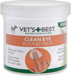 Vets Best Clean Round Pads Şerveţele pentru Câini pentru Curăţarea Ochilor cu Aromă de Aloe