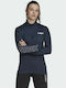 Adidas Xperior Women's Athletic Blouse Long Sleeve with Zipper Legend Ink