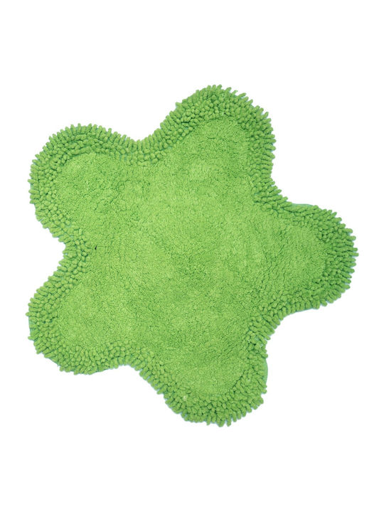 Viopros Bath Mat Cotton Round Μαργαρίτα 658122 Green Width 50cm