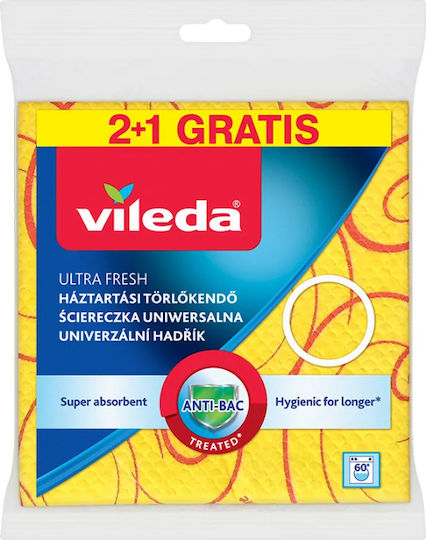 Vileda Universal Sponge Cloth General Use Yellow 3pcs