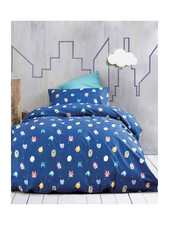 Rythmos Busters Kids Cotton Pillowcase 50x70cm Blue