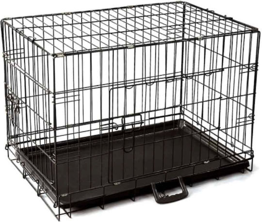 Vesta Dog Wire Cage for Dog XLarge with 2 Doors Black 108x70x76.5cm