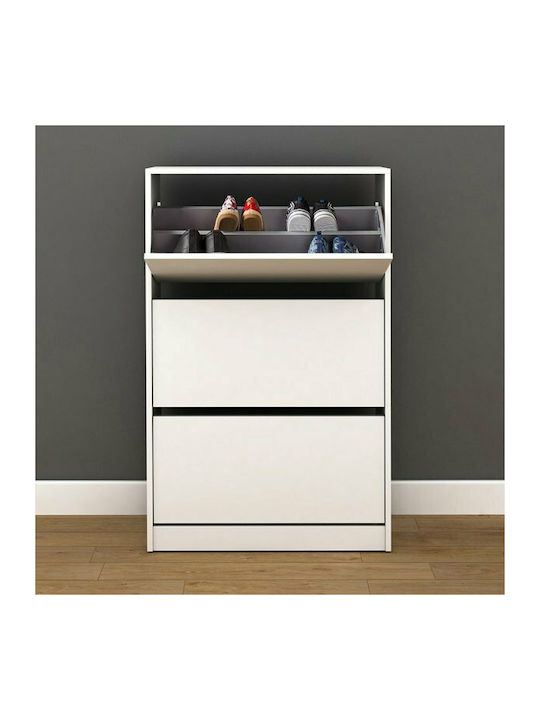 Suport pentru pantofi Flat Duo cu 3 Rafturi Alb L73xW26xH119cm