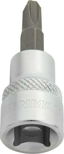 Benman Bit-Stecknuss mit Kreuzschlitz-Bit und Antriebsvierkant 3/8'' Größe PH1x48mm 1Stück