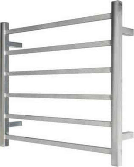 Warmup 6 Bar Ladder - Square Polished Electric Towel Rail 95W 60x65cm Silver
