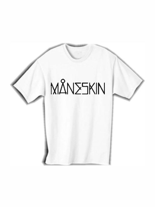 ΜΠΛΟΥΖΑ T-SHIRT UNISEX - ΧΡΩΜΑ ΛΕΥΚΟ - COTTON 100 % ROCK BAND MANESKIN EUROVISION ITALY