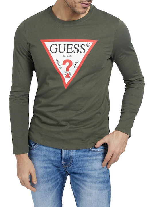 Guess Men's Long Sleeve Blouse Olive