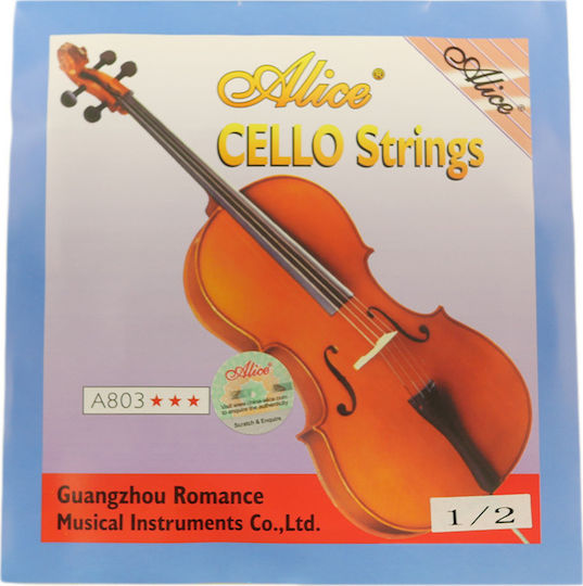 Alice Music Satz Stahl Saiten für Cello 1/2 A803 Cello 1/2 Set