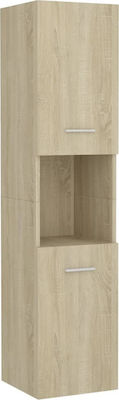 vidaXL Cabinet de coloană pentru baie Perete M30xL30xH130cm Sonoma