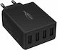 Ansmann Încărcător Fără Cablu cu 4 Porturi USB-A 30W Negruς (HC430)