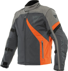 Dainese Ranch Tex Ανδρικό Μπουφάν Μηχανής 4 Εποχών Ebn/Chr-Gray/Flame-Ora