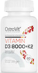 OstroVit Vitamin D3 8000 + K2 Βιταμίνη για Ανοσοποιητικό 8000iu 60 ταμπλέτες