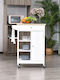 HomCom Wooden Kitchen Trolley 5 Tiers White 66x39.5x86.5cm
