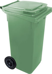 Karavatsis Plastic Coș de gunoi Deșeuri Coșuri de gunoi cu roți cu Pedală 377-273 120lt Verdeț