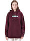 Long Women's Sweatshirt Hooded Wine