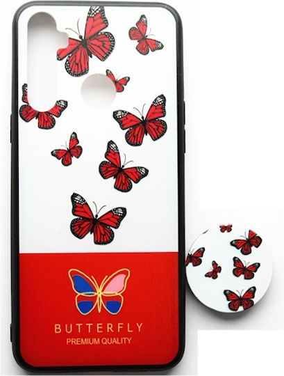 Pop Holder Back Cover Πλαστικό Red Butterfly (Realme C3)