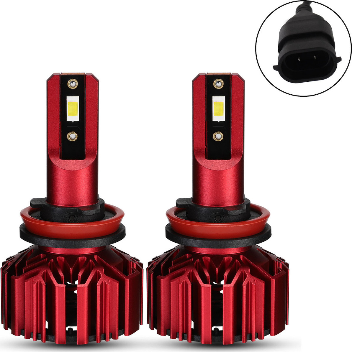 NovSight Λάμπες Αυτοκινήτου & Μοτοσυκλέτας H11 LED 6000K Ψυχρό Λευκό 12