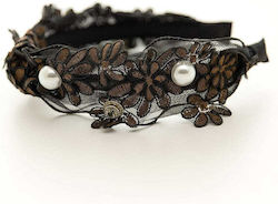 Hair Comb with Lace with Daisies Bronze T 1003