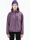 Women's Short Sports Softshell Jacket Waterproof and Windproof for Winter with Hood Purple