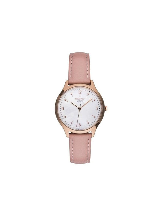 Women's Watch with Pink Leather Strap