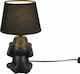 Trio Lighting Nilson Ceramic Table Lamp for Socket E14 with Black Shade and Base