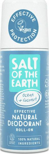 Salt of the Earth Ocean & Coconut Effective Natural Deodorant Φυσικό Αποσμητικό σε Roll-On Χωρίς Αλουμίνιο 75ml