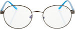 Opal Metallic Blue Light Blocking Glasses Black