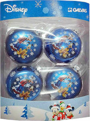 Mickey & Friends Set 4 Globuri Albastre 7.5cm Mickey & Friends Set 4 Globuri Albastre 7.5cm