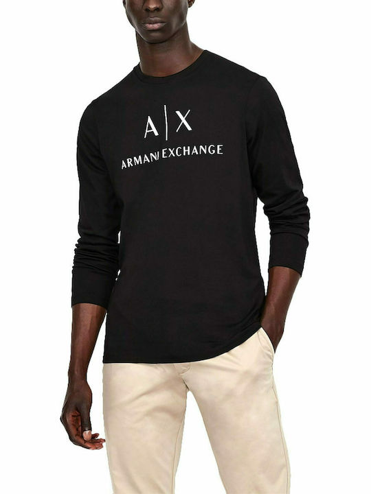 Armani Exchange Ανδρική Μπλούζα Μακρυμάνικη Μαύρη
