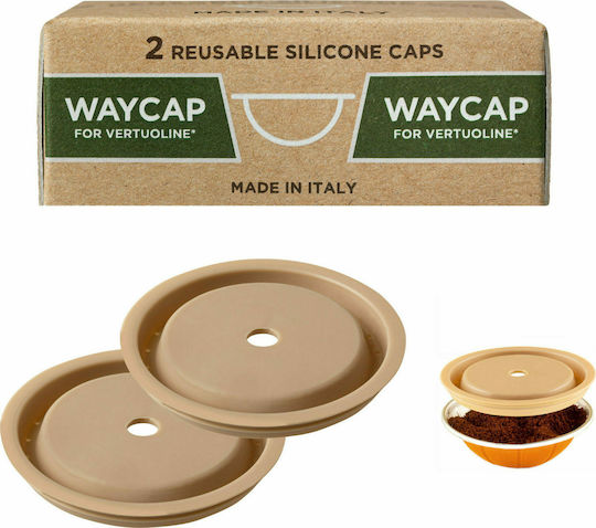 Waycap Basic Kit for Vertuoline Lid made of Silicone in Beige Color 2pcs