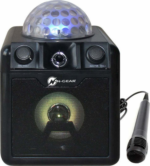 N-Gear Karaoke Speaker with Wired Microphone and Lighting Effects Disco Block 410 Black