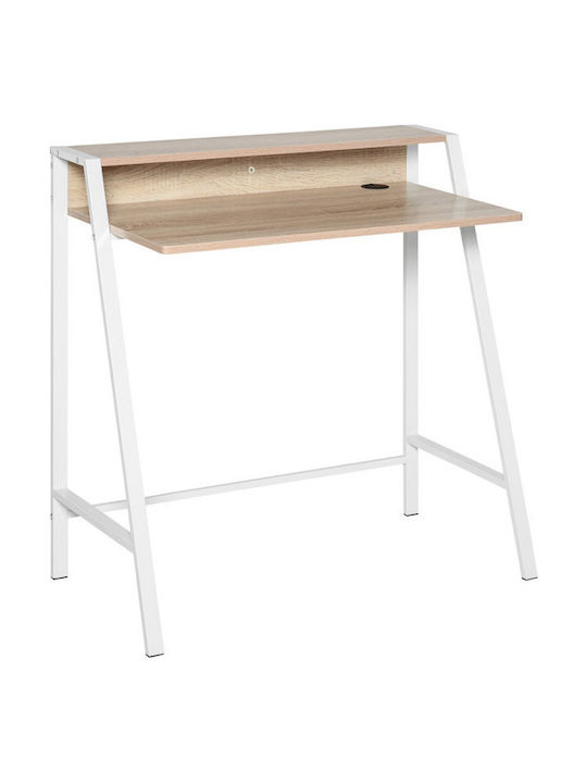 Sekretärin-Schreibtisch mit Metallbeinen Beige 84x45x85cm