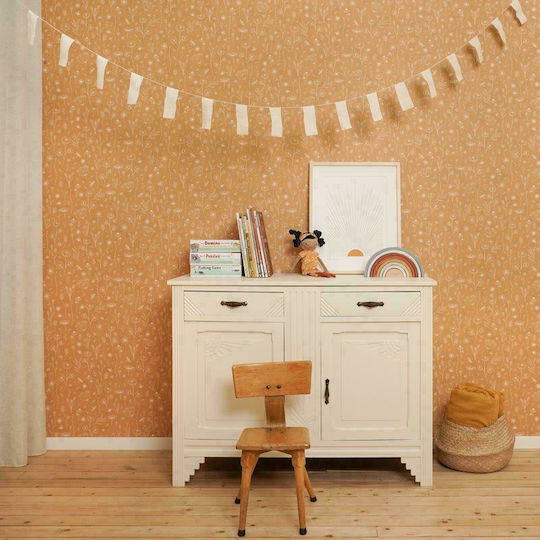 Little Dutch Παιδική Ταπετσαρία Υφασμάτινη Wild Flowers Ochre Μ53xΥ1000εκ.