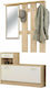 Jamie Έπιπλο Εισόδου με Καθρέπτη / Κρεμάστρα & Παπουτσοθήκη Φυσικό / Λευκό 100x27.5x187εκ.