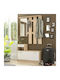 Jamie Mobilier de Intrare cu Oglindă / Cuier & Dulap pentru Pantofi Natural / Alb 100x27.5x187buc