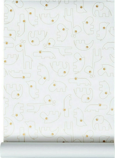 Done by Deer Tapet pentru Copii Contour Golden L53xÎ1000 cm