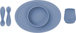 Ezpz Feeding Set Tiny made of Silicone Blue 4pcs