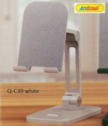 Andowl Q-C39 Desk Stand for Mobile in White color