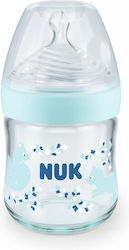 Nuk Plastic Bottle Nature Sense Temperature Control Anti-Colic with Silicone Nipple for 0-6 months Light blue Raccoon 150ml 1pcs