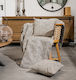 Cokitex Ani Armchair Throw Chenille 180x180cm Beige / Black