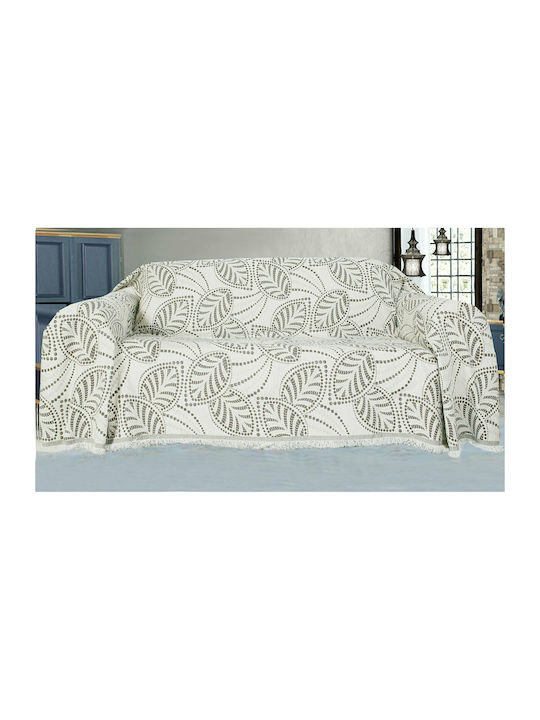 Mc Decor Leaves Ριχτάρι Πολυθρόνας Chenille 180x180εκ. Εκρού