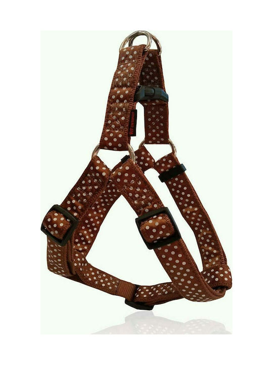 Pet Interest Dog Harness Motivo Dots Brown Medium 20mm x 40-60cm 3269-M