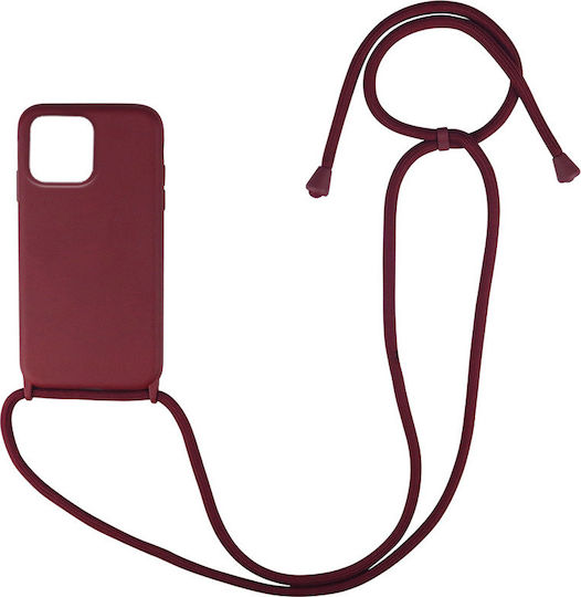 Sonique CarryHang Задна корица Силикон 0.5мм с Каишка Бордо (iPhone 13 Pro Max)