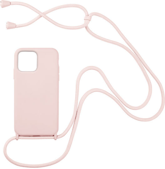 Sonique CarryHang Back Cover Σιλικόνης 0.5mm με Λουράκι Ροζ (iPhone 13 Pro Max)