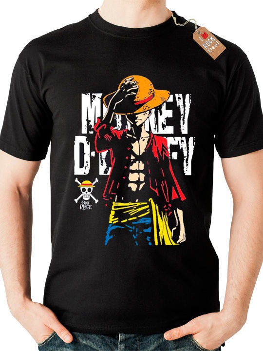 kirikoko Monkey D.Luffy One Piece T-shirt σε Μαύρο χρώμα