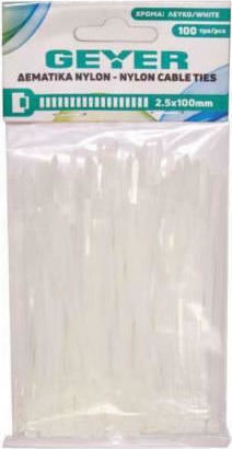 Geyer Cable Ties Plastic 450mm x 7.6mm in White Colour (100 pcs) (G7.6CT450W)