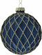 Iliadis Christmas Glass Ball Ornament Blue 8x8cm 6pcs