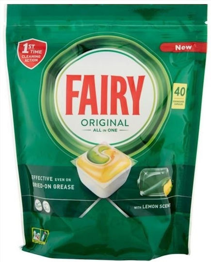 Fairy Original All in One 40 Dishwasher Pods Λεμόνι