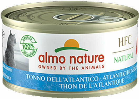 Almo Nature HFC Natural Wet Food for Adult Cats in Cans with Tuna Diet, Grain-Free & Gluten-Free 70gr
